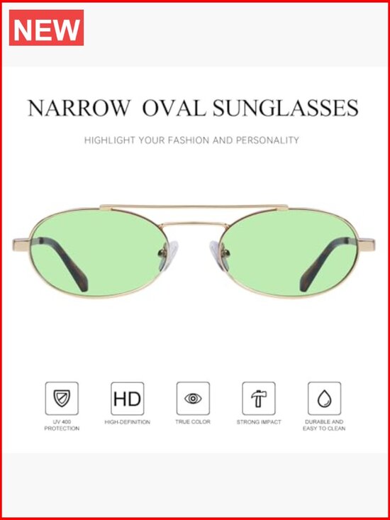Retro Oval Metal Sunglasses UV400 Protection main image 7